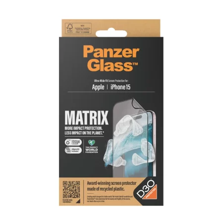 PanzerGlass® MATRIX Screen Protector with D3O® iPhone 15