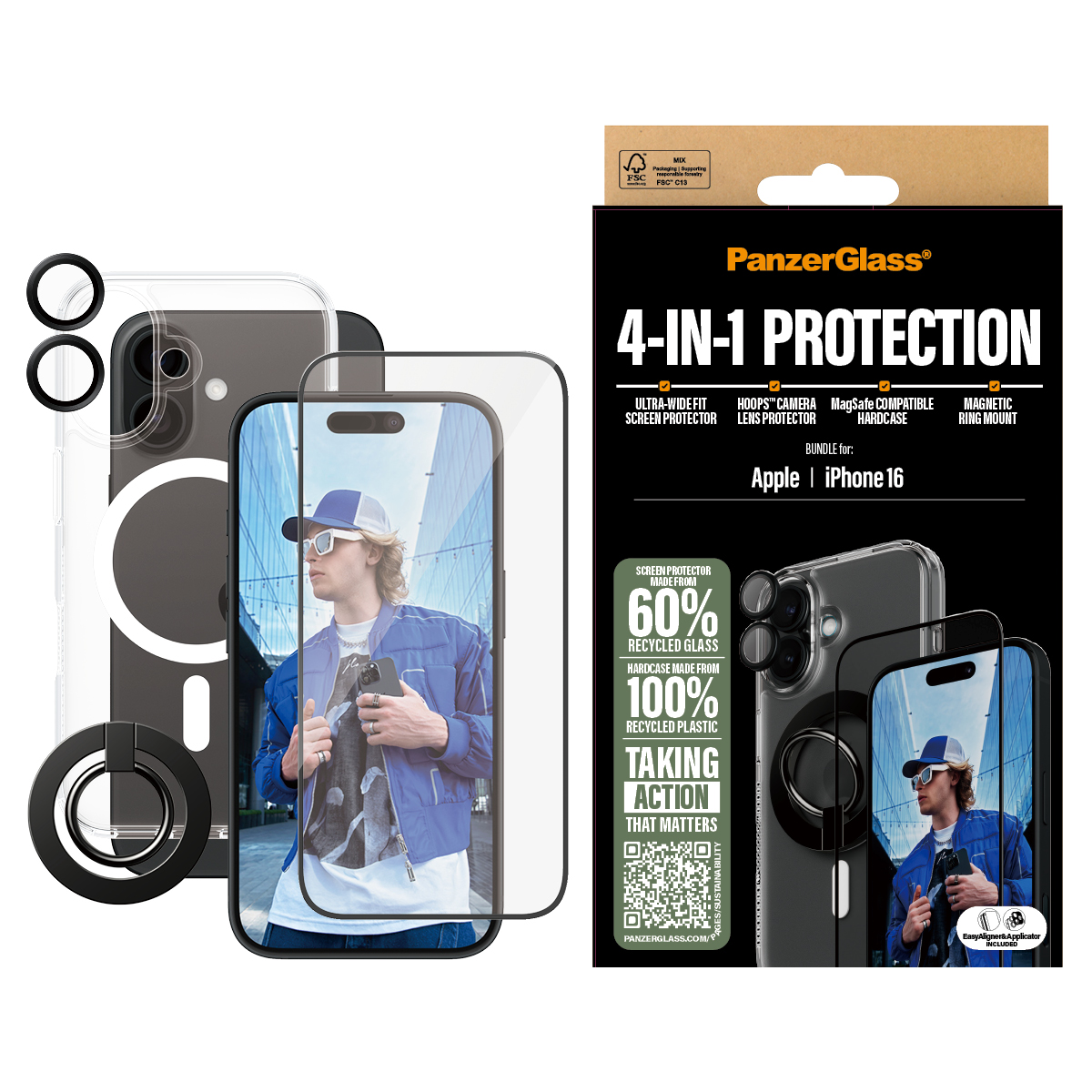 PanzerGlass® 4-in-1 Protection Bundle iPhone 16 - Quipo